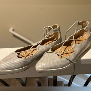 Grey Lace Up Dr Scholls Flats